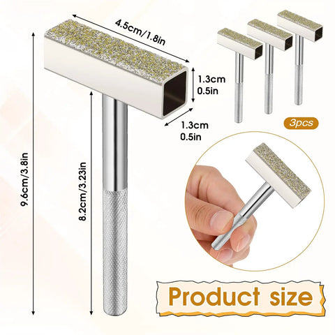 3 Pack Diamond Coated Grinding Wheel Dresser Tools With Flat Surfaces, product size dimensions 3.38 x 1.8 x 0.5 inches silver.