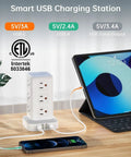 Tower Surge Protector Power Strip With 12 Outlets 4 USB Ports Including USB C 6.5 Foot Extension Cord 16 In 1 Charging Station