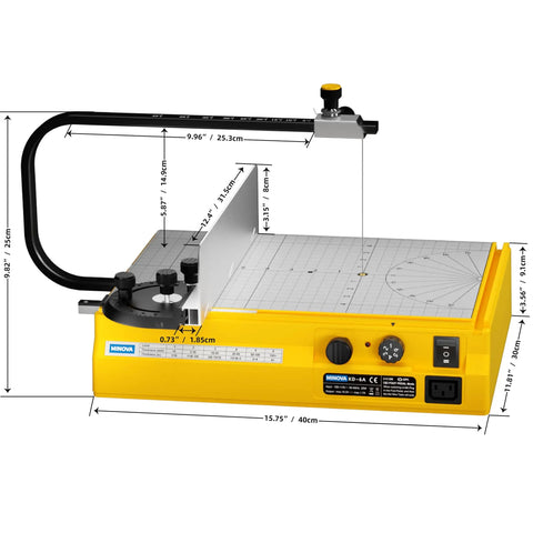 Hot Wire Foam Cutter With Elevated Cutting Table And Extendable Rail Pro Grade Temperature Control Up To 350 Degrees displayed