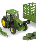 Durable Die Cast Farm Toy Playset With 6210R Tractor, 338 Square Baler And Bale Wagon, Indoor Outdoor Fun For Kids, Realistic Farm Equipment Details, Sturdy Construction For Hours Of Play