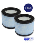 Two Pack Replacement Filter Set for Miko Ibuki and Ibuki Plus C102 Air Purifier and Medify MA18, H13 HEPA Filter shown in blue and black