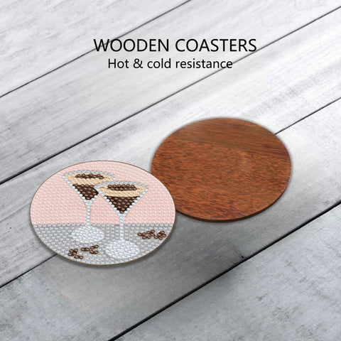 Dope 6 Piece Diamond Painting Coaster Set With Holder For Drinks And Coffee Tables Includes DIY Tools For Trays Glue Pens.
