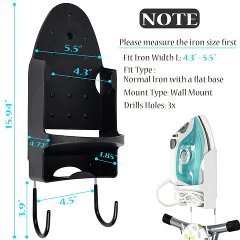 Wall Mounted Ironing Board Rack With Iron Holder And Bathroom Shelf For Space Saving Laundry Room Organization