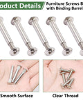 130 Piece M4 Furniture Connector Bolts And Cap Nuts Kit For Wood Cabinets Panels Doors Bookshelves Cribs Nickel Plated Iron Rust Resistant Durable Fasteners Set
