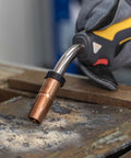 Top Tier 250A MIG Welding Gun Torch With Long 15 Ft Cable And Easy Install For Miller Machines Like The M-25, close-up with copper tip