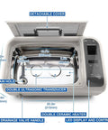 Score Crystal Clear Sound Back With This Digital Pro Vinyl Record Cleaner features a stainless steel tank with details labeled.