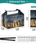 Cowboy Rides A Horse Across The Desert Insulated Lunch Bag for Work and Travel with dimensions and detachable strap