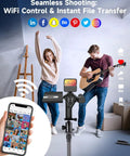 Couple using 8K Ultra HD Video Camcorder For YouTube And Live Streaming With 75MP Photos Dual View Recording 16x Zoom WiFi