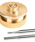 Solid Brass Inlay Router Kit For Quarter Inch Templates Pro Grade High RPM Routing Includes One Eighth Inch Carbide Bit