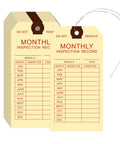 Must-Have Fire Extinguisher Inspection Tags 100 Pack With Wire Ties For Monthly Records And 2 Year Coverage Size Four And Three Quarters By Two And Three Eighths Inches Indoor And Outdoor Use For Easy Safety Compliance