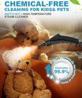 Hefty Handheld Steam Cleaner With Badass 2500 Watt Power And Snappy Fifteen Second Heat Up cleaning teddy bear with steam.
