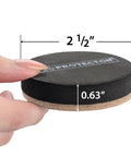 Heavy Duty Felt Furniture Sliders For Hardwood Floors Top Tier Moving Pads, 2 1/2 inch felt pad shown in hand.