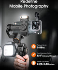 Person holding iSteady M6 Gimbal Stabilizer for Smartphone with OLED display, showcasing mobile photography accessories.
