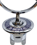 Mercedes Benz Hood Emblem Badge Chrome and Blue Laurel Wreath for Vehicle Replacement, Genuine Star Emblem 140-880-02-86