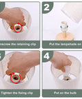 Instruction steps for assembling Cozy Round Table Lamp With Linen Shade, Mini Bedside Night Light, Wooden Desk Lamp For Bedroom Living Room And Kids Room, Includes LED Bulb, Soft Glow, Modern Design, Space Saving.