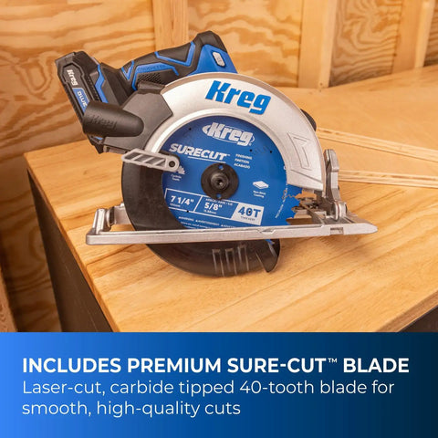 20V Ionic Drive 7.25 Inch Circular Saw Bare Tool with Powerful Brushless Motor on wooden surface