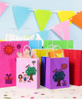 32 Piece Gift Bags Set With 32 Tissues Eight Color Rainbow Party Favors With Handles For Wedding Birthday Parties And Gifts