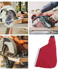 Heavy Duty 4 Inch Woodworking Belt Sander Dust Collection Bag With Reusable Debris Catcher And No Hassle Quick Snap Mount in dark red
