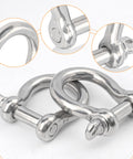 Five Eighth Inch D Ring Anchor Shackles Set Of Five, 304 Stainless Steel Screw Pin Shackles For Towing, detail close-up