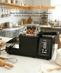 Top Shelf Electric Coffee Bean Roaster With Smooth Drum Rotation And No Sweat Temp Control Featuring Smart Timer And Built In Thermometer To Roast Nuts And Spices For Your Chill Home Brewing Setup on kitchen countertop.