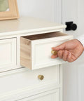 Gold Dresser Knobs Set Of 10 Small Gold Drawer Knobs For Cabinets And Furniture Easy Install With Included Screws One Inch And One And Three Quarter Inch Sleek Modern Hardware Upgrade For Dressers Cabinets Chests And Nightstands, gold knob on open white drawer