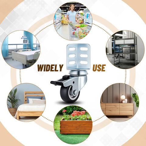 Heavy Duty Storage Rack Caster Wheels Badass 2 Inch Rollers With Secure Top Brakes, showcasing versatility for various uses.