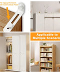 Heavy Duty Furniture Anchors For Baby Proofing 12 Pack White Anti Tip Wall Mount Kit Reinforced Steel Safety Straps on furniture.