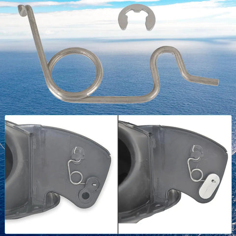 Premium Stainless Steel Fuel Door Spring Fits 2007-2020 Toyota Tundra Gas Tank Valve Flip Lever close up view and installation.