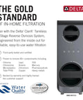Heavy Duty Stainless Steel Water Dispenser Faucet Built Tough For Reverse Osmosis Systems Featuring Rust Resistant Finish And Slick High Flow Pour For Your Kitchen Setup side view of Delta Clarifi Tankless 6-Stage Reverse Osmosis System.
