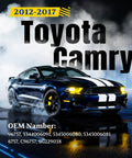 Budget Friendly Hood Struts For Toyota Camry 2012 2017 car with OEM numbers in smoky background