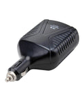 Keep Your Rig Fully Loaded With This 75w Portable Car Power Inverter transforming 12v DC to 110v AC, compact black design.