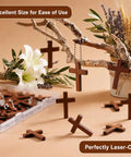 Hella Sturdy Wooden Cross Charms Bulk Pack Of Sixty Pocket Size Beads With Pre Drilled Hole For DIY Necklace Projects And Religious Craft Supplies Top shelf quality wooden cross charms in natural finish and pocket size.