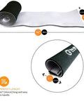 63 Inch Cable Management Sleeve for TV Desk and PC Cords, Velcro Closure, DIY Adjustable, Reversible Black and White No Fuss Cord Concealer, Neoprene Wire Hider for Home Office Setup