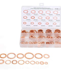 Solid 150 Pack Red Copper Gasket Washers M5 To M22 Perfect For Car Sealing Jobs Oil Water Fuel Hydraulic Connections That Keep You From Leaking Or Stressing No More Drips Just Quality Seals That Last! copper washer assortment in case