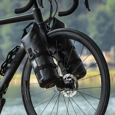 Front Fork Cage For Mountain Bikes, Solid Plastic Bottle Mount With Easy Installation Kit on a bike wheel