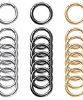 24 Pack Mini Locking Carabiners For Keychains Rings 1.0 Inch Small Clips in Black Silver Gold for Purses and Bags DIY Crafts