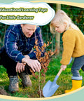 Child using Kids Garden Tool Shovel Set 16 Inch Avocado Beach Spades Sand Shovels Toys For Adults Gardening Tools Kit Travel Sandbox Toy Snow Scoop With Wood Handle Spade For Digging Sand Snow 3 Pack