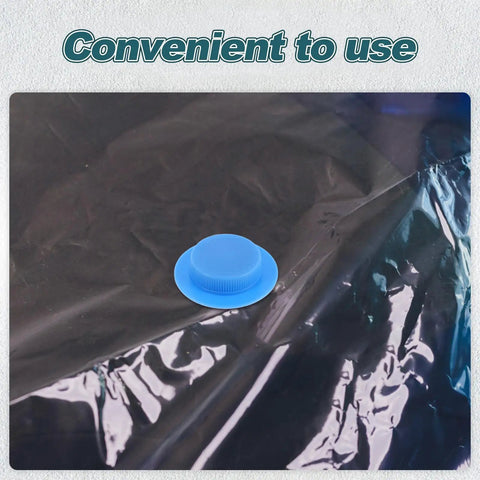 Ultimate Vacuum Seal Kit For Compression Bags With Valve Plugs And Airtight Caps shown on a storage bag