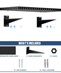 Two Pack Heavy Duty Garage Wall Shelves 24 By 12 Inches Black Steel Wall Mounted With Raised Edge Guard Rust Resistant And Tough Each Shelf Holds Up To 150 Lbs Ideal For Tools Cans Balls And Gear, brackets and anchors included