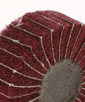 Bothyi Non Woven Polishing Wheels For Metal And Wood Deburring 60 X 25 X 6mm red grinding disc close-up view showing fiber texture.