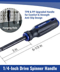 1/4-Inch drive spinner handle from 39 Piece Drive Socket Wrench Set With One Quarter Inch And Three Eighth Inch Sockets.