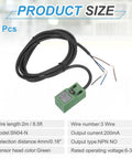 Three Pack SN04 N Inductive Proximity Sensor 4mm Sensing Range DC 6-36V 200mA NPN NO Three Wire Industrial Proximity Switch Green