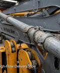 Hydraulic Mobile Concrete Placer And Distributor For Floor Slabs Foundations Bridges Warehouses And Commercial Construction Projects Workhorse With High Flow And Smooth On Site Pouring And Easy Transport, high-flow delivery pipe close-up