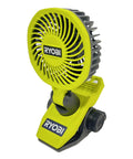 USB Lithium Clamp Fan Kit With Two Ah Battery And Charging Cable FVF51K with yellow clamp base and fan blades