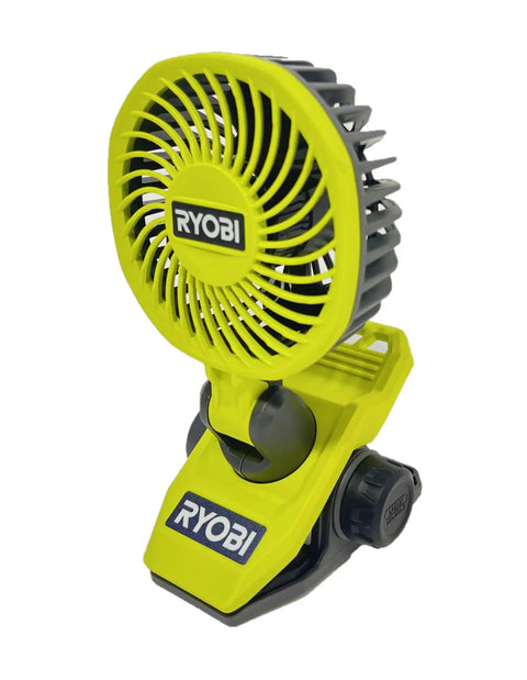 USB Lithium Clamp Fan Kit With Two Ah Battery And Charging Cable FVF51K with yellow clamp base and fan blades