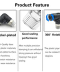 1/2 NPT Push To Connect Air Fitting 1/4 In OD Tubing Elbow 90 Degree Quick Connect Pneumatic Fittings Male Threaded Lock Push In Tube Connector 2 Pack For Air And Water Lines, nickel-plated