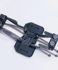Top view of Trekker18 LCG Titanium RC Crawler Chassis Upgrade For Ascent 18 showcasing titanium build and carbon linkages