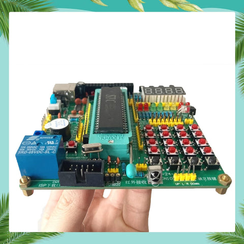 All In One MCU Starter Kit With 51 And 52 Demo Board, Soldering Practice Kit, featuring 17 independent modules and LED displays.