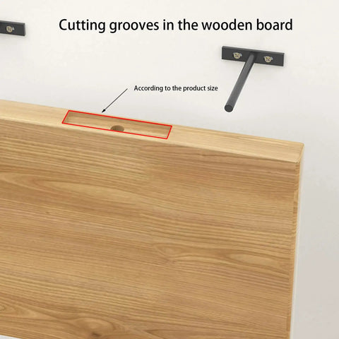 Cutting grooves for Two Pack Heavy Duty Floating Shelf Brackets Rustproof Wall Shelf Hardware Replacement Support For Wooden Shelves Easy Install Hidden Inside Wall Design For Space Saving And Long Lasting Durability