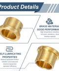 2 Pack Brass Flange Bearings With One Half Inch ID, Five Eighth Inch OD, One Half Inch Length, Three Quarters Inch Flange OD, One Eighth Inch Flange Thickness Self Lubricating Sleeve Bushings For DIY Projects And Wet Environments, brass bearing detail